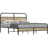vidaXL Bed Frame Without Mattress 160x200 cm Smoked Oak Engineered Wood