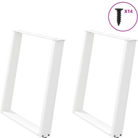 vidaXL Dining Table Legs U-Shaped 2 pcs White 70x(72-73) cm Steel