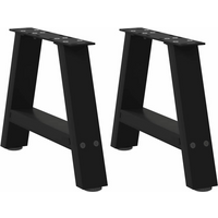 vidaXL Coffee Table Legs A-Shaped 2 pcs Black 50x(30-31) cm Steel