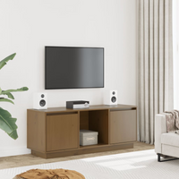 vidaXL TV Cabinet Honey Brown 110.5x35x44 cm Solid Wood Pine