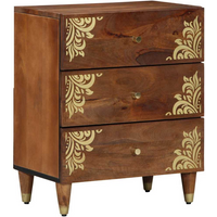 vidaXL Bedside Cabinet Honey brown 50 x 33 x 62 cm Solid Mango Wood