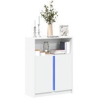 vidaXL Sideboard with LED White 77x34x100 cm Engineered Wood