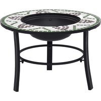 vidaXl Mosaic Fire Pit Green 68cm Ceramic