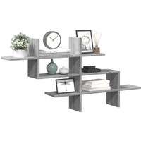 vidaXL Wall Shelf Grey Sonoma 124.5x18x60.5 cm Engineered Wood