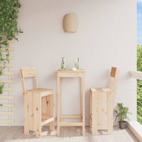 VIDAXL Bar Stools 40x48.5x115. Solid Wood Pine