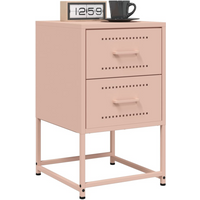 vidaXL Bedside Cabinets 2 pcs Pink 36x39x60.5 cm Steel