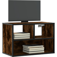 vidaXL TV Cabinet Smoked Oak 60x31x39.5 cm Engineered Wood and Metal