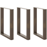 vidaXL Dining Table Legs U-Shaped 3 pcs Natural Steel 70x(72-73) cm Steel