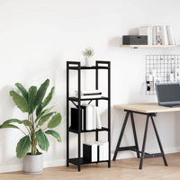 vidaXL Bookcase Black oak 40 x 30 x 118 cm Engineered wood