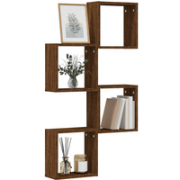 vidaXL Wall Cube Shelves 4 pcs Brown Oak 30x15x30 cm