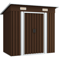 vidaXL Garden Storage Shed Brown 194x121x181 cm Steel