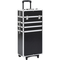 vidaXL Make-up Trolley Aluminium Black with Crocodile Pattern