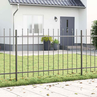 vidaXL Garden Fence Grey 1.7 x 0.8 m Powder-coated steel