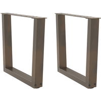 vidaXL Coffee Table Legs V-Shape 2 pcs Natural Steel 50x(42-43.3) cm Steel