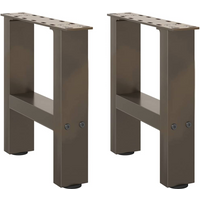 vidaXL Coffee Table Legs Natural Steel 2 pcs 30x(30-31) cm Steel