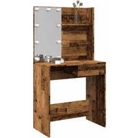 vidaXL Dressing Table with LED Old Wood 74.5x40x141 cm