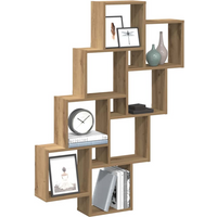 vidaXL Wall Cube Shelf Artisan Oak 90x15x119.5 cm Engineered Wood