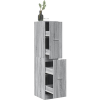 vidaXL Apothecary Cabinet Grey Sonoma 30x41x144.5 cm Engineered Wood