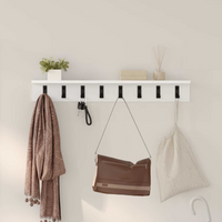 vidaXL Wall-Mounted Coat Rack with Shelf White 80 x 10.5 x 10.5 cm