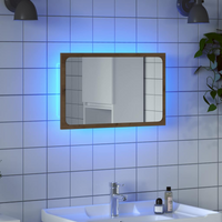 vidaXL Bathroom Mirror with LED Light Artisan Oak 60x8.5x38 cm