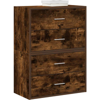 vidaXL Cabinets with 2 Drawers 2 pcs Smoked Oak 60x31x40 cm Engineered Wood