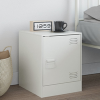 vidaXL Bedside Cabinet White 34.5x39x44 cm Steel