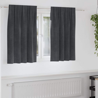 vidaXL Curtains with Curtains 2 pcs Light grey 140 x 140 cm Velvet