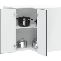 vidaXL Kitchen Wall Corner Cabinet "Porto" Black Engineered Wood