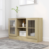vidaXL Vitrine Cabinet Sonoma Oak 120x30.5x70 cm Engineered Wood