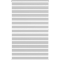 vidaXL Zebra Blind Light Grey 140x200 cm Fabric Width 135.9 cm Polyester