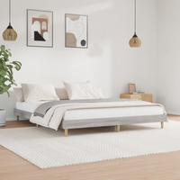 vidaXL Bed Frame without Mattress Grey Sonoma 200x200 cm Engineered Wood
