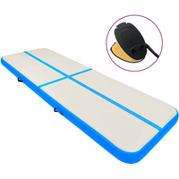 vidaXL Inflatable Gymnastics Mat with Pump 400x100x20 cm PVC Blue