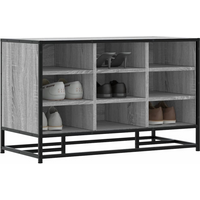 vidaXL Shoe Bench Grey Sonoma 84x40x53.5 cm Engineered Wood and Metal