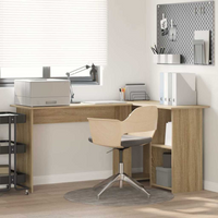 vidaXL Desk with Shelf Sonoma Oak 142 x 102 x 73 cm Engineered Wood