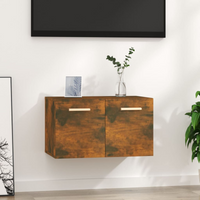 vidaXL Wall Cabinet Smoked Oak 60x36.5x35 cm Engineered Wood