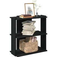 vidaXL Bookcase 3-Tier Black 60x30x60 cm Engineered Wood