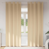 vidaXL Blackout Curtains with Rings 2 pcs Cream 245 x 140 cm Polyester