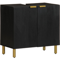 vidaXL Bathroom Sink Cabinet Black 62x33x58 cm Engineered Wood