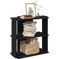 vidaXL Bookcase 3-Tier Black 60x30x80 cm Engineered Wood