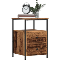 vidaXL Bedside Cabinet Old Wood 34x35.5x50 cm Engineered Wood