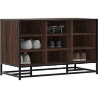 vidaXL Shoe Bench Brown Oak 84x40x53.5 cm Engineered Wood and Metal