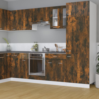 vidaXL Hanging Glass Cabinet Lyon Smoked Oak 60x31x60 cm Engineered Wood