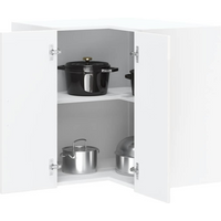 vidaXL Kitchen Wall Corner Cabinet Kalmar High Gloss White Engineered Wood