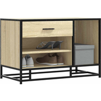 vidaXL Shoe Bench Sonoma Oak 80x40x53.5 cm Engineered Wood and Metal