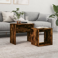 Nesting Coffee Tables Smoked Oak Engineered Wood