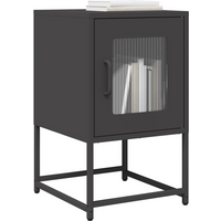 vidaXL Bedside Cabinet Black 36x39x60.5 cm Cold-rolled Steel