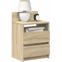 vidaXL Bedside Cabinets 2 pcs with 2 Drawers Sonoma Oak 40x33x60 cm