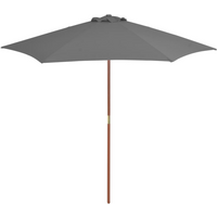 Garden Parasol with Wooden Pole Anthracite