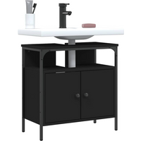 vidaXL Bathroom Sink Cabinet Black 60x30x60 cm Engineered Wood