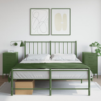 vidaXL Bedside Cabinets 2 pcs Olive Green 36x39x68 cm Steel